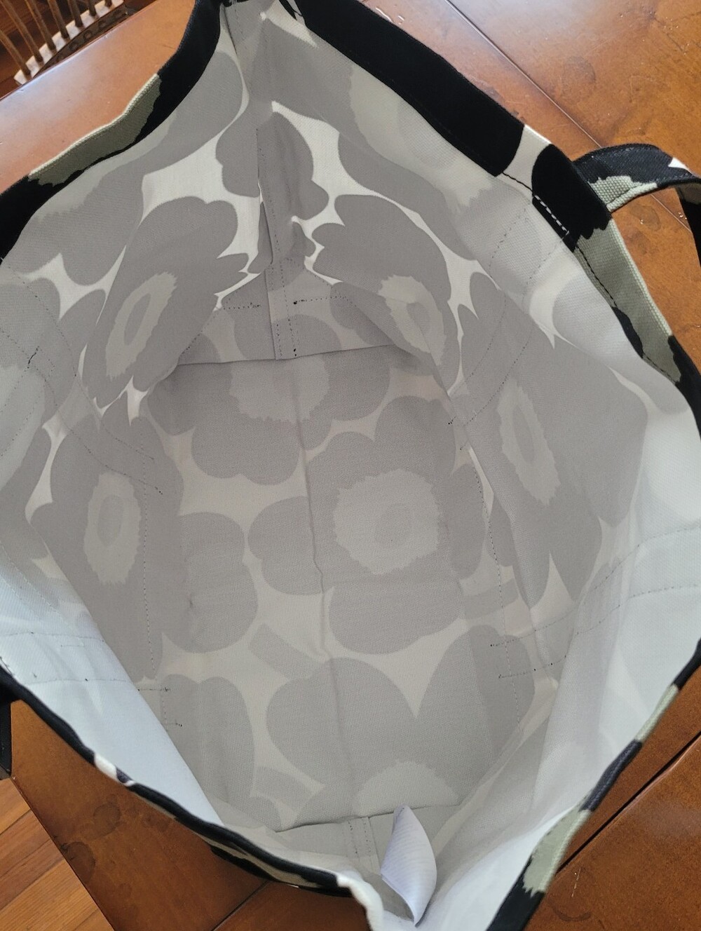 Marimekko Peruskassi Pieni Unikko Totebag Handbag Black NWT - Picture 6 of 7